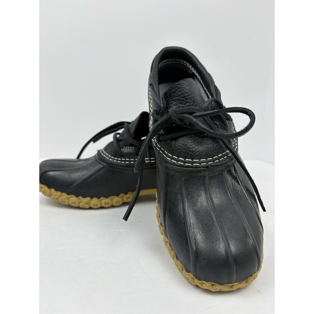 L L Bean Boots Rubber Moc Black Duck Shoes. Made In USA. Women's 8M.